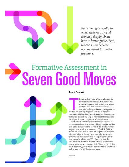 "Formative Assessment In Seven Good Moves" By Brent M Duckor